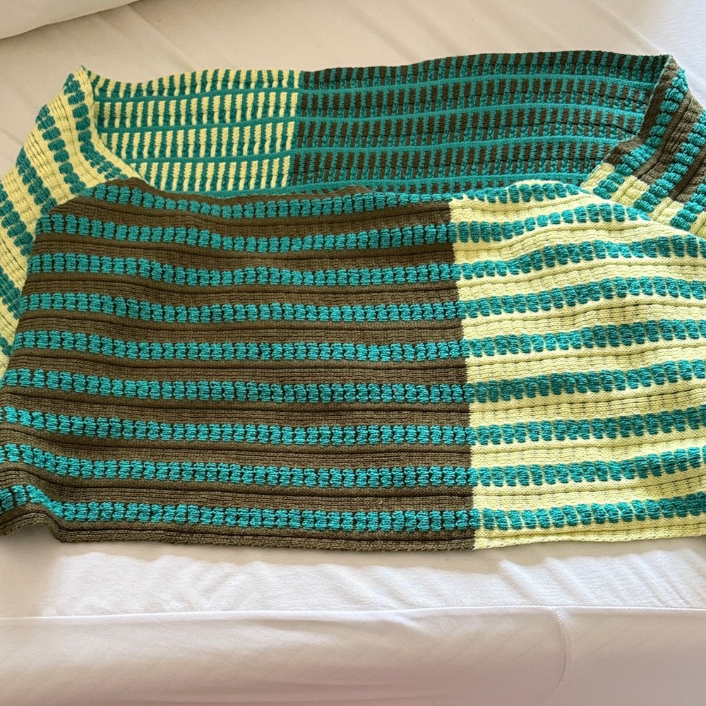 Striped Green and Brown Infinity Scarf